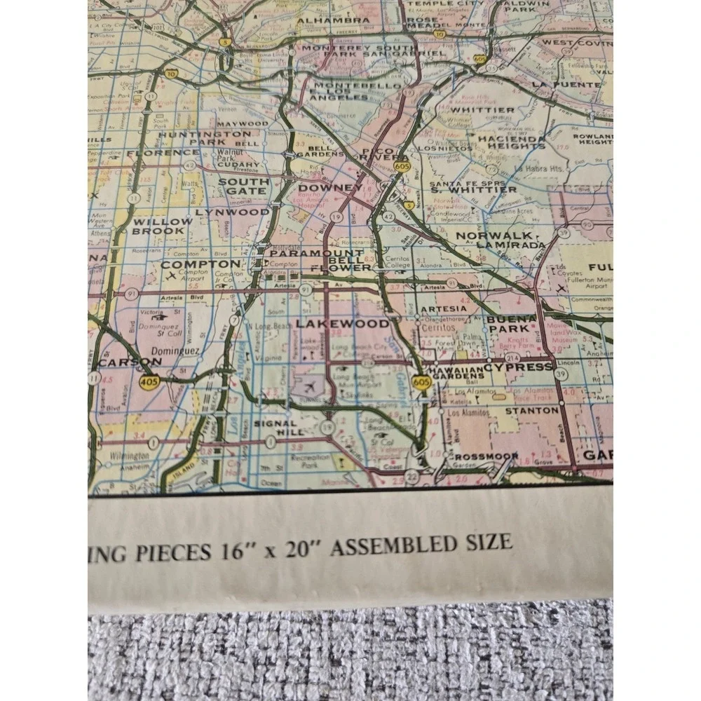 Vintage Los Angeles Freeway System Map 500 Pc Jigsaw‎ Puzzle Sealed Rand McNally